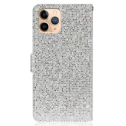 Well-protected Glittery Powder Leather Wallet Phone Stand Case with Strap for iPhone 13 Pro 6.1 inch