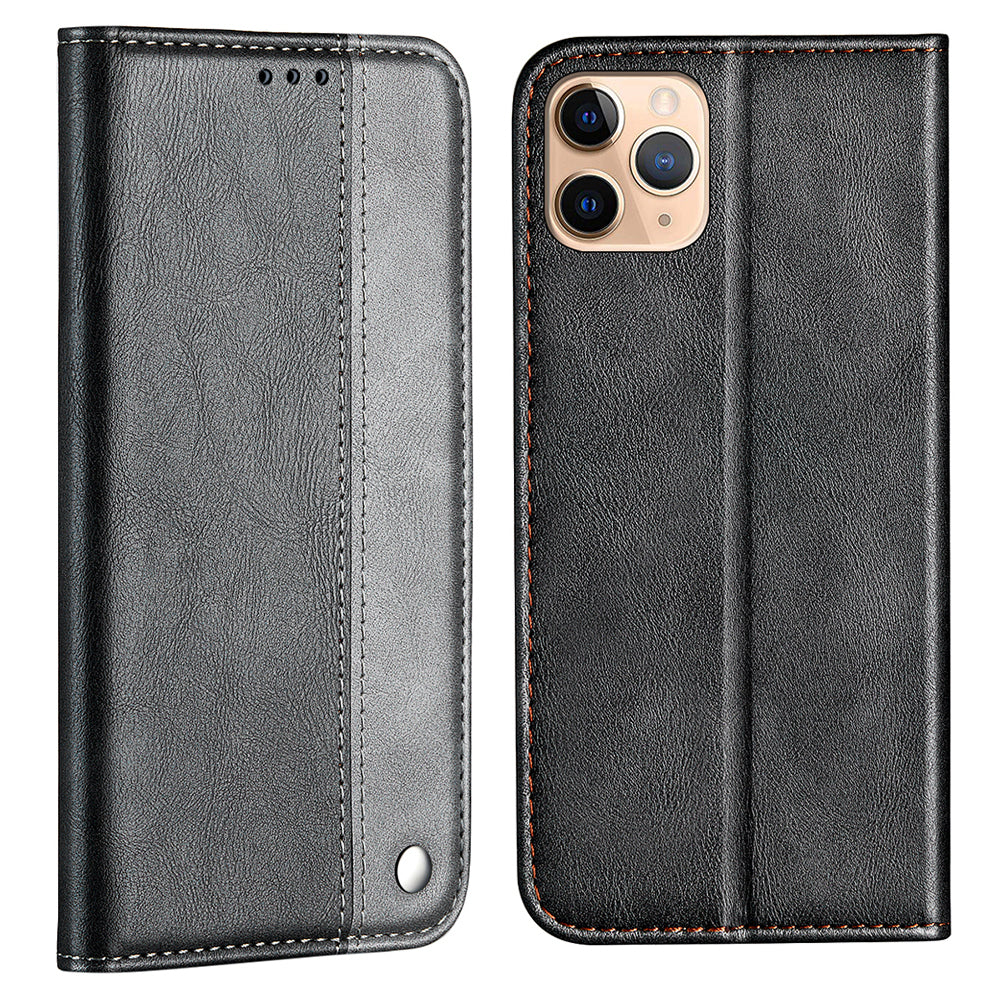 Color Splicing Business Style Leather Phone Case for iPhone 13 Pro Max 6.7 inch