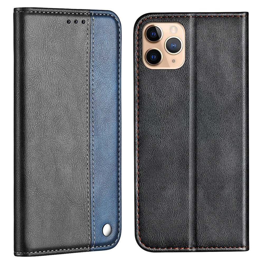 Color Splicing Business Style Leather Phone Case for iPhone 13 Pro Max 6.7 inch