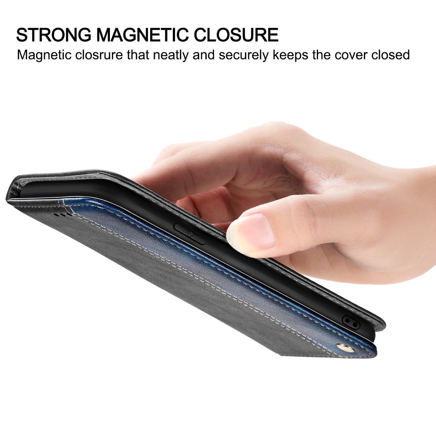Color Splicing Business Style Leather Phone Case for iPhone 13 Pro Max 6.7 inch