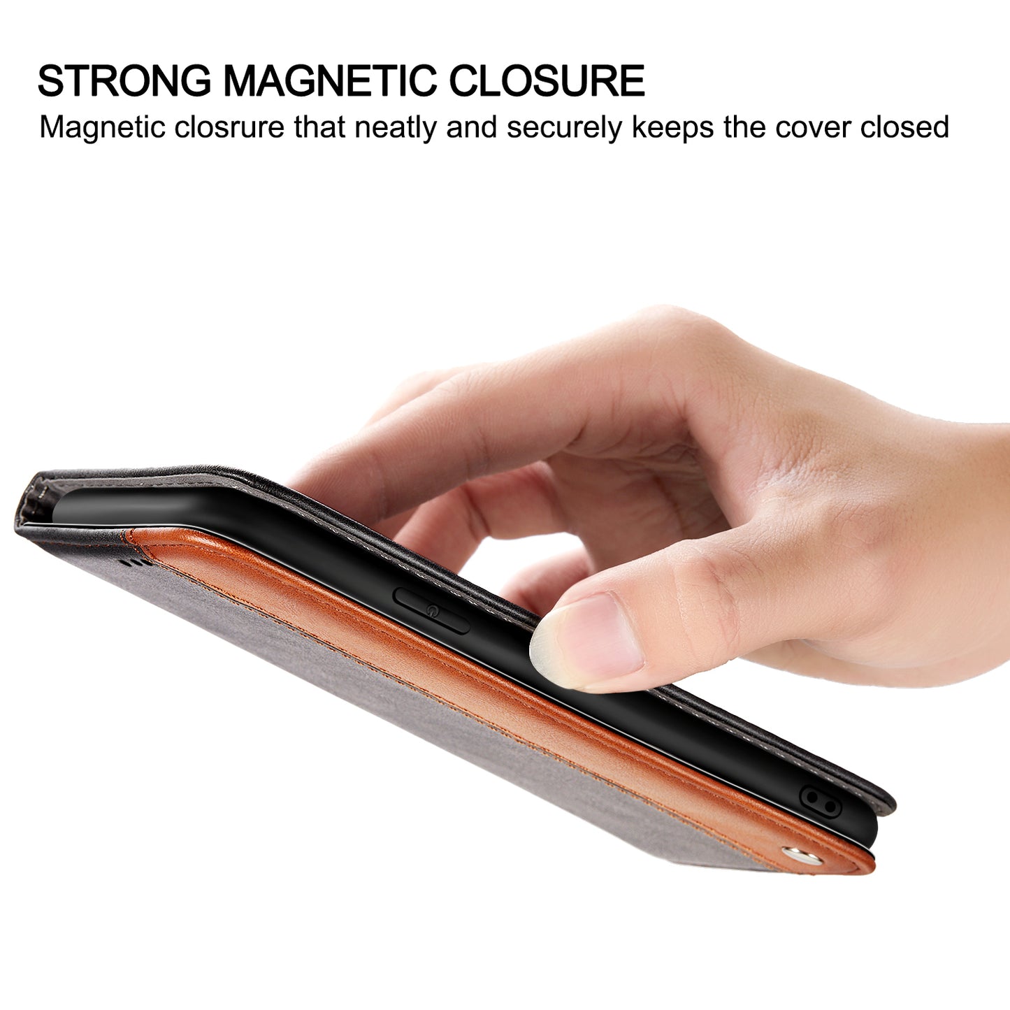 Color Splicing Business Style Leather Phone Case for iPhone 13 Pro Max 6.7 inch