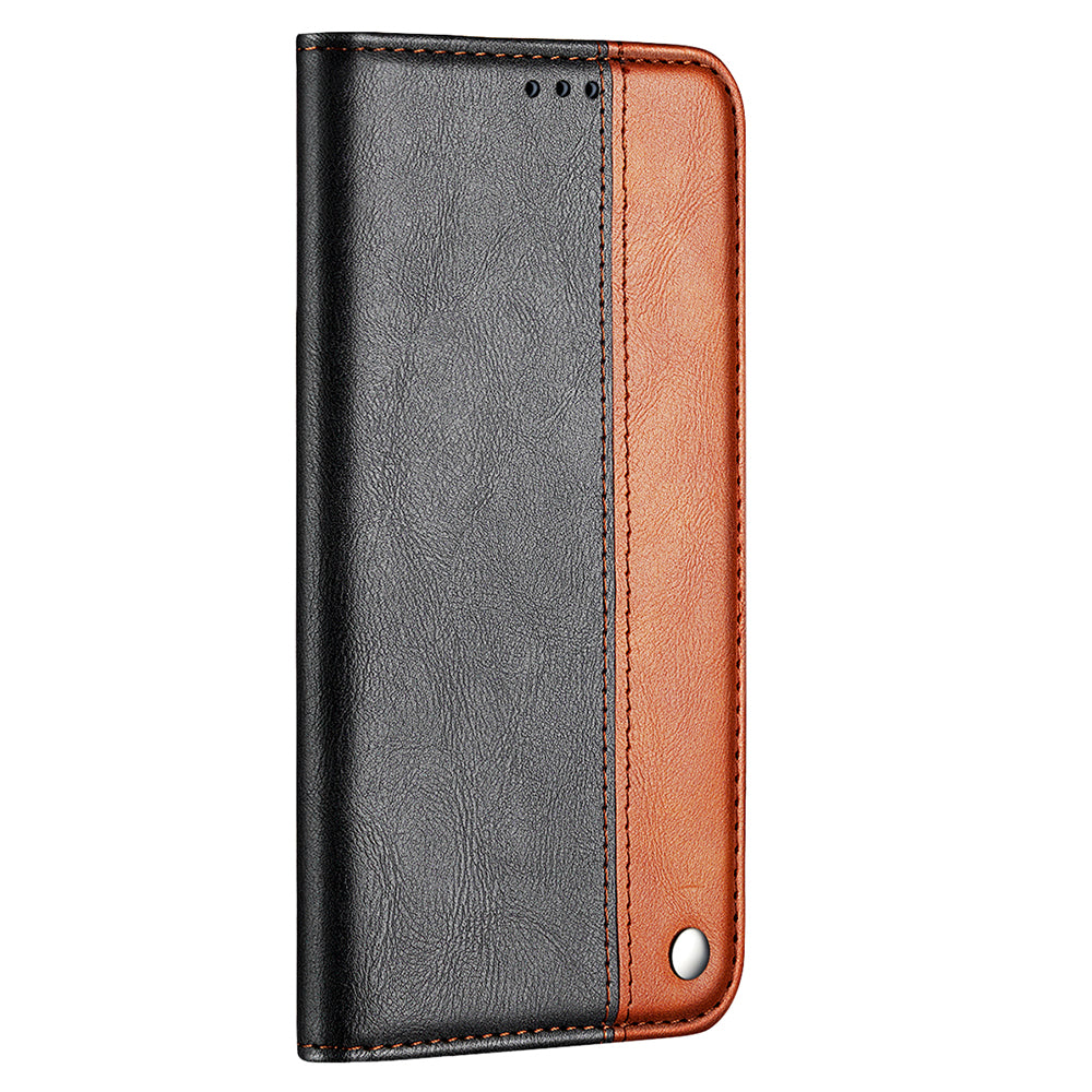 Color Splicing Business Style Leather Phone Case for iPhone 13 Pro Max 6.7 inch
