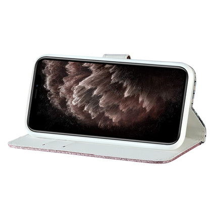 Full Protective Crocodile Texture Glittery Powder Splicing Leather Wallet Case for iPhone 13 Pro 6.1 inch