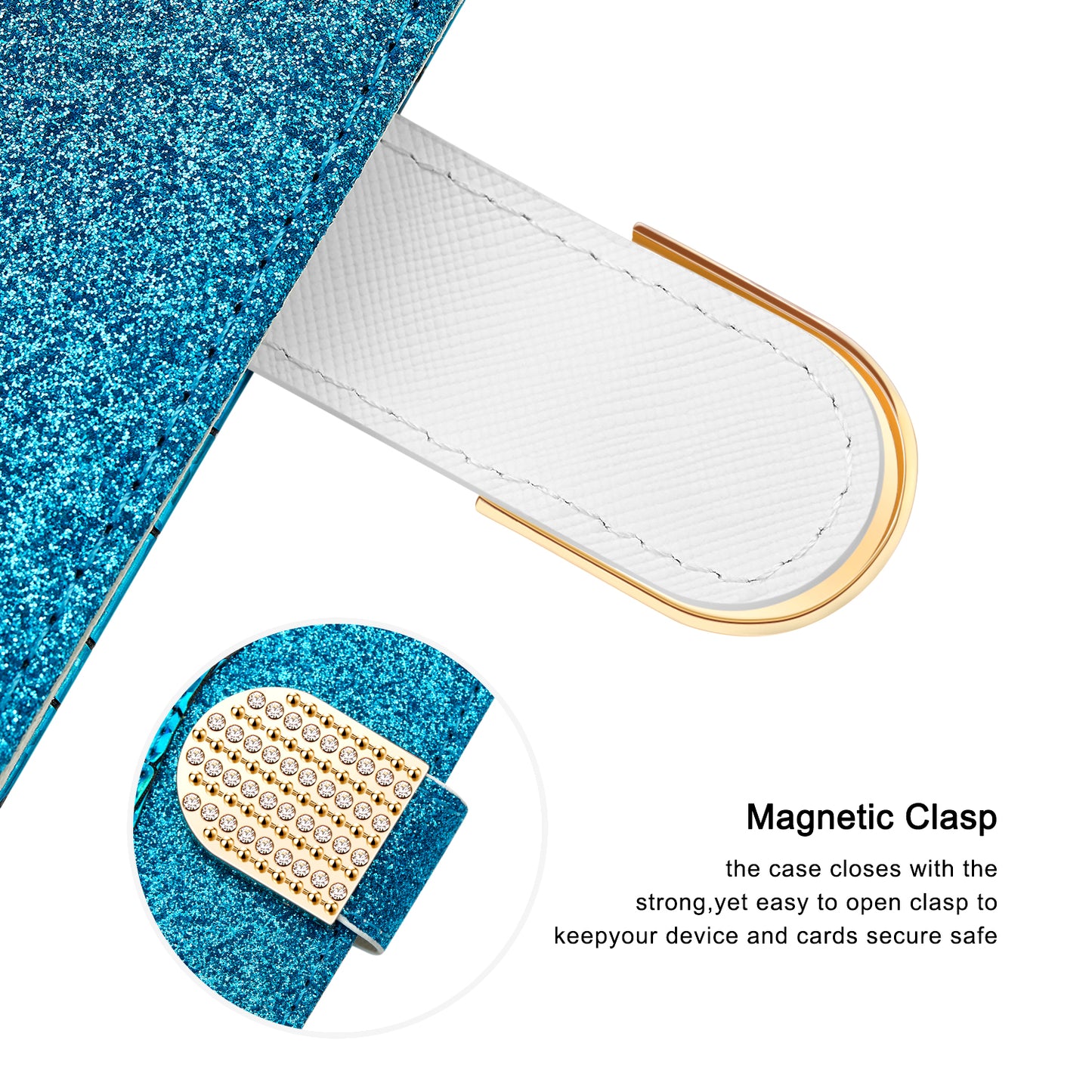 Full Protective Crocodile Texture Glittery Powder Splicing Leather Wallet Case for iPhone 13 Pro 6.1 inch