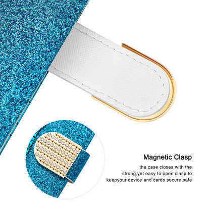 Full Protective Crocodile Texture Glittery Powder Splicing Leather Wallet Case for iPhone 13 Pro 6.1 inch