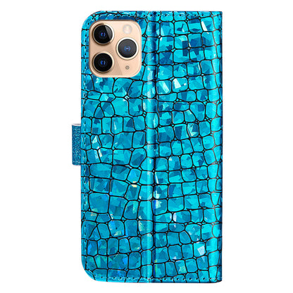 Crocodile Texture Glittery Powder Splicing Leather Wallet Case for iPhone 13 Pro Max 6.7 inch