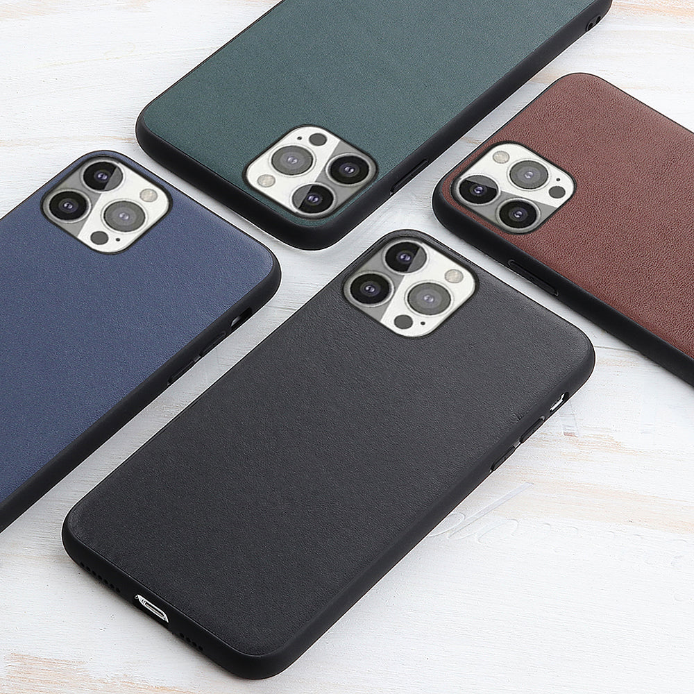 Drop Tested Shockproof Genuine Leather Hard Back Cover Protection Slim Case for iPhone 13 Pro 6.1 inch