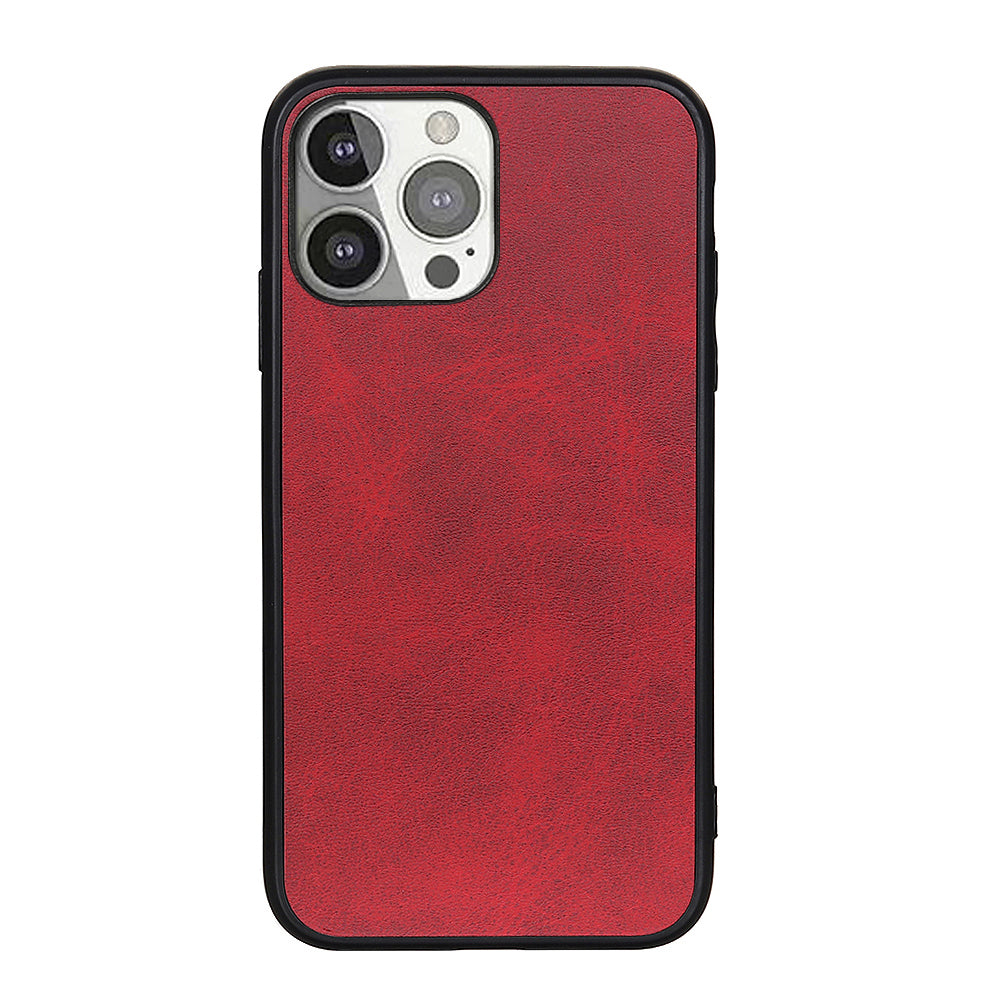 Leather Coated Protective Phone Back Case Shell for iPhone 13 Pro 6.1 inch