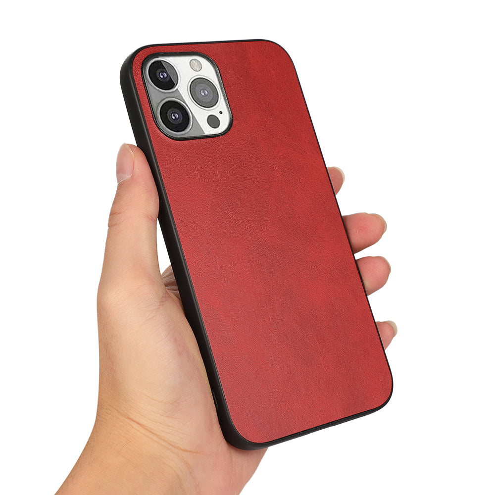 Leather Coated Protective Phone Back Case Shell for iPhone 13 Pro 6.1 inch