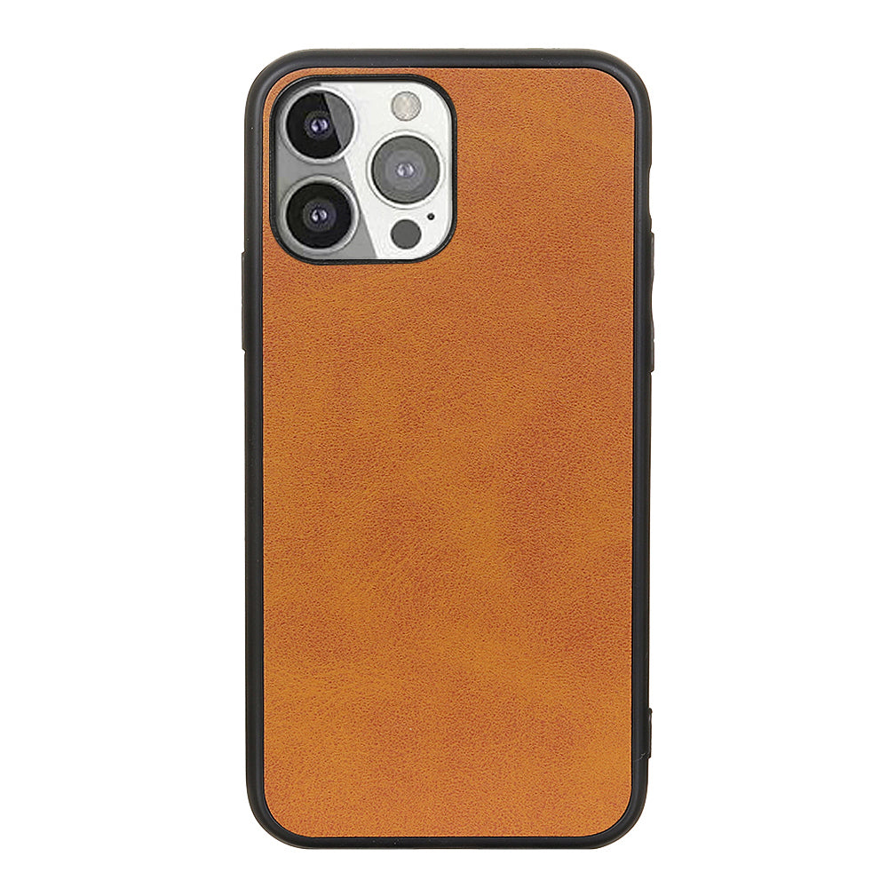Leather Coated Protective Phone Back Case Shell for iPhone 13 Pro 6.1 inch