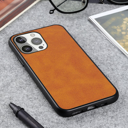 Leather Coated Protective Phone Back Case Shell for iPhone 13 Pro 6.1 inch