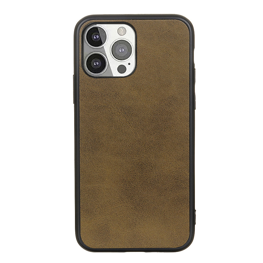 Leather Coated Protective Phone Back Case Shell for iPhone 13 Pro 6.1 inch