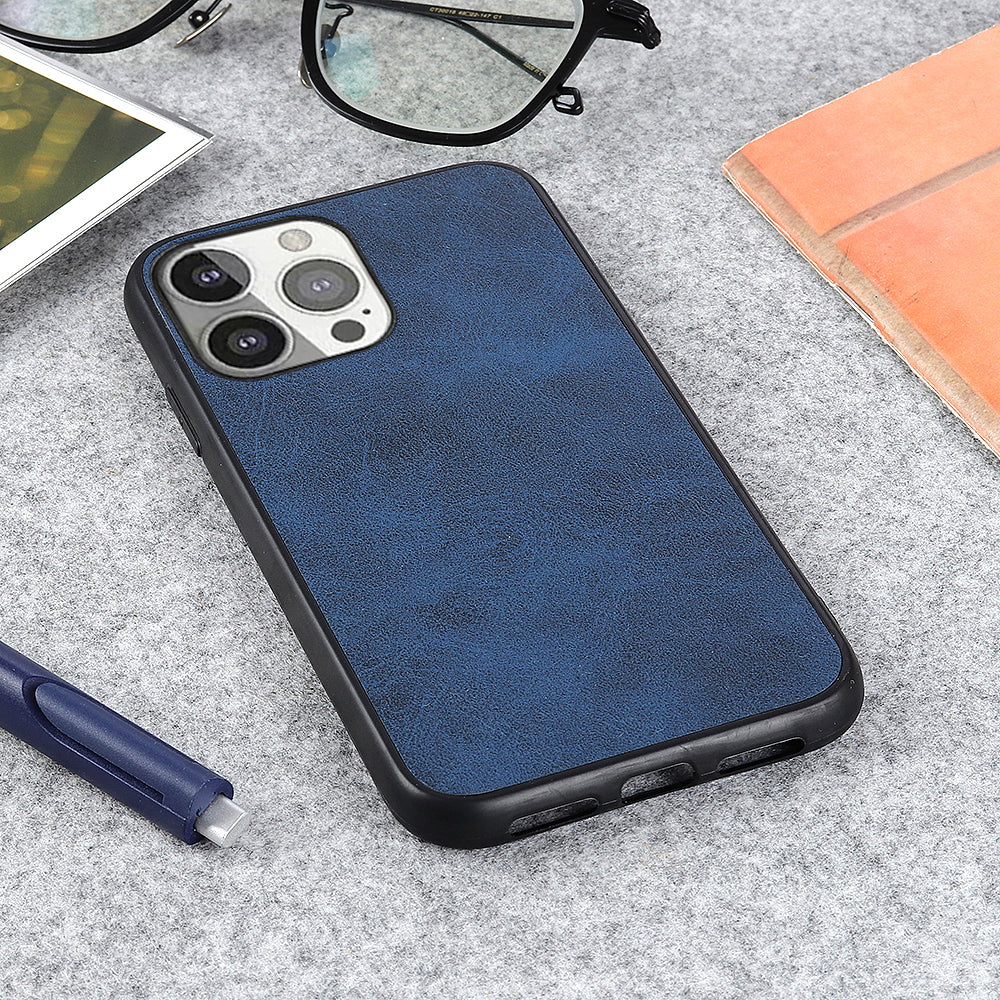 Leather Coated Protective Phone Back Case Shell for iPhone 13 Pro 6.1 inch