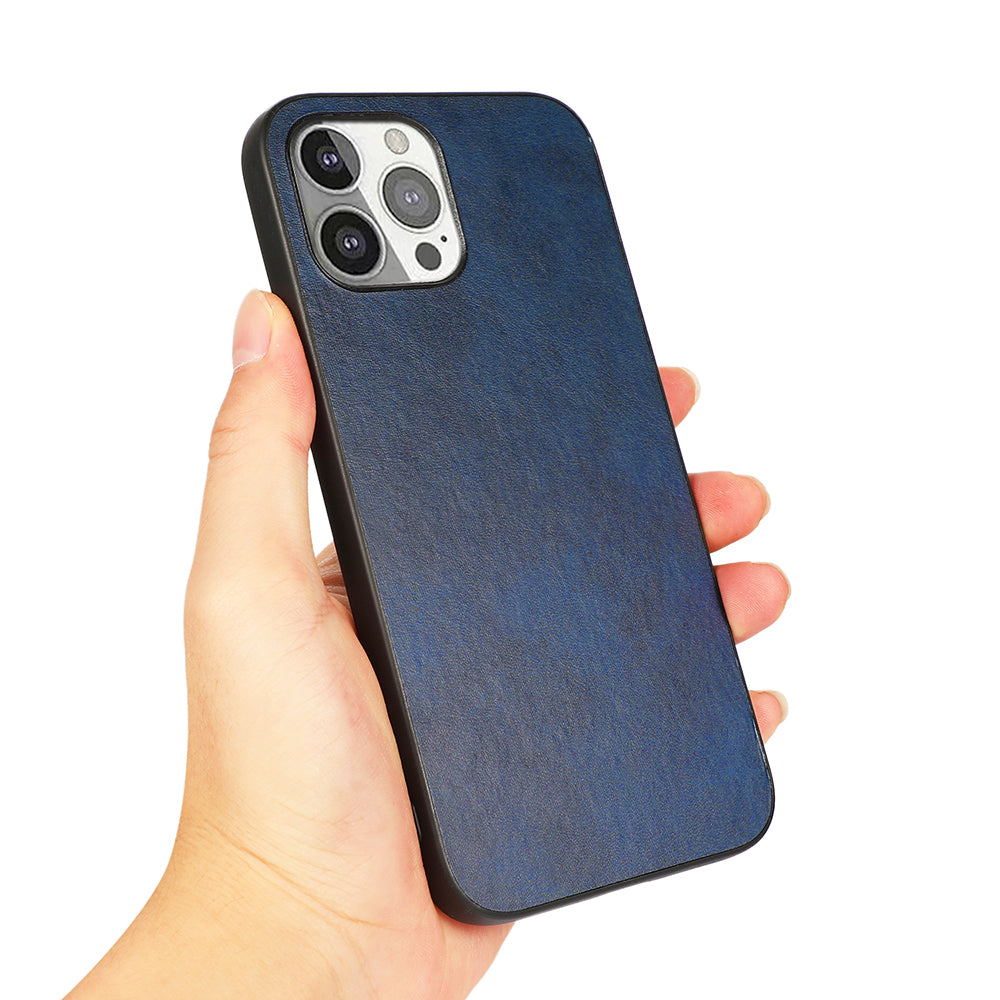 Leather Coated Protective Phone Back Case Shell for iPhone 13 Pro 6.1 inch