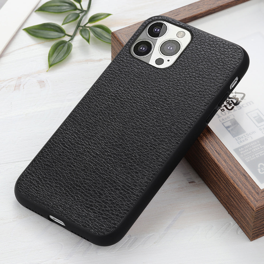 Litchi Texture Anti-drop Leather Phone Back Cover for iPhone 13 Pro 6.1 inch