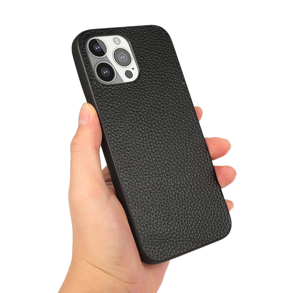 Litchi Texture Anti-drop Leather Phone Back Cover for iPhone 13 Pro 6.1 inch