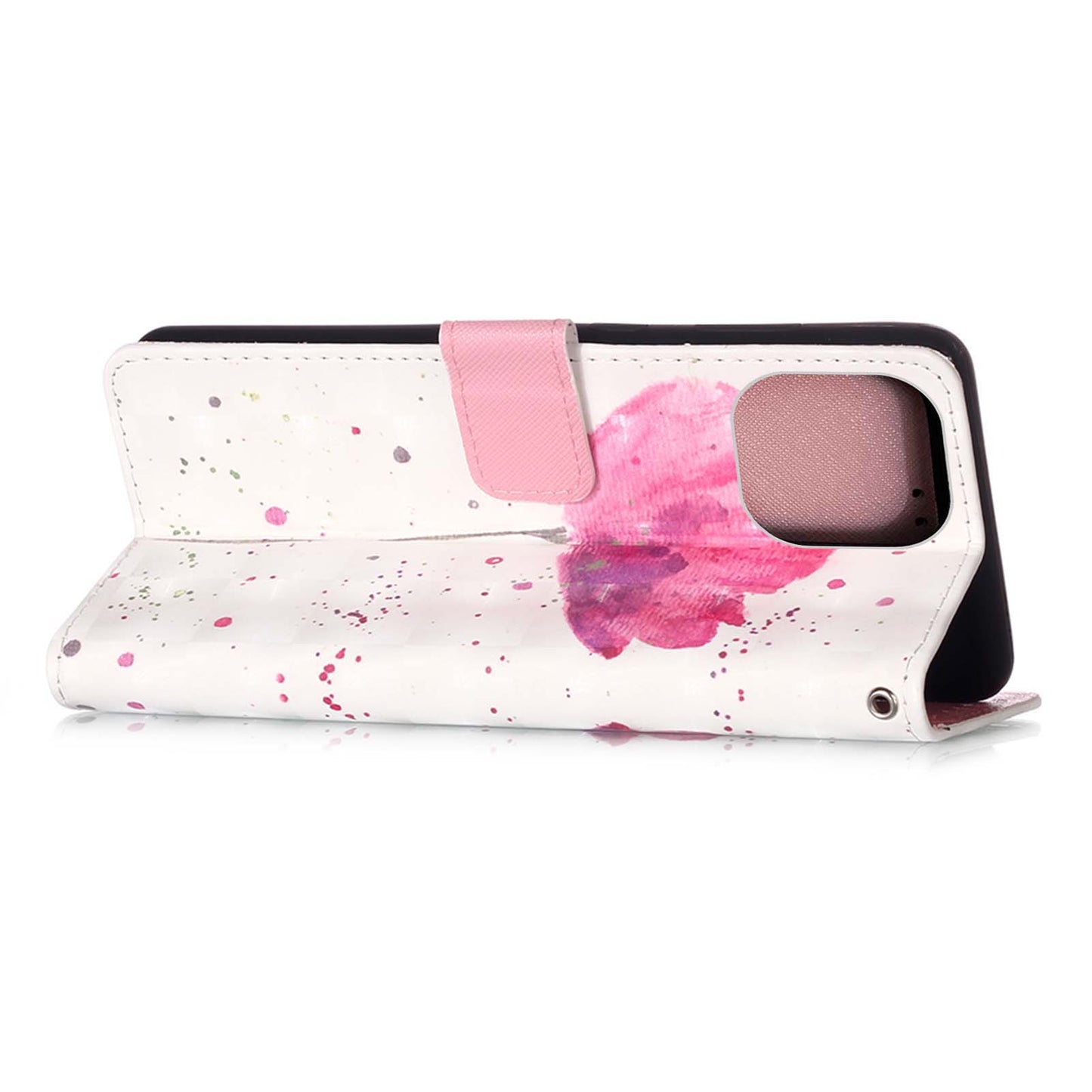 3D Creative Pattern Wallet Folio Flip PU Leather Full-Body Protective Cover with Wrist Strap for iPhone 13 Pro Max 6.7 inch