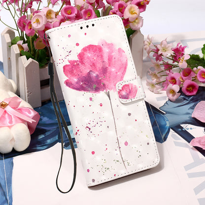 3D Creative Pattern Wallet Folio Flip PU Leather Full-Body Protective Cover with Wrist Strap for iPhone 13 Pro Max 6.7 inch