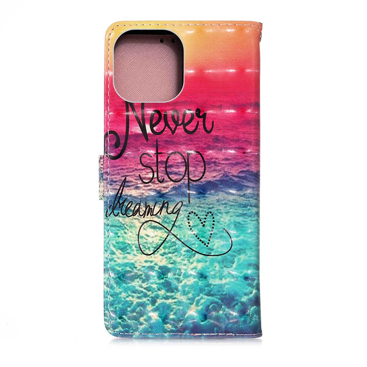 3D Fashion Pattern Printing PU Leather Shockproof Flip Magnetic Wallet Case with Strap for iPhone 13 Pro 6.1 inch