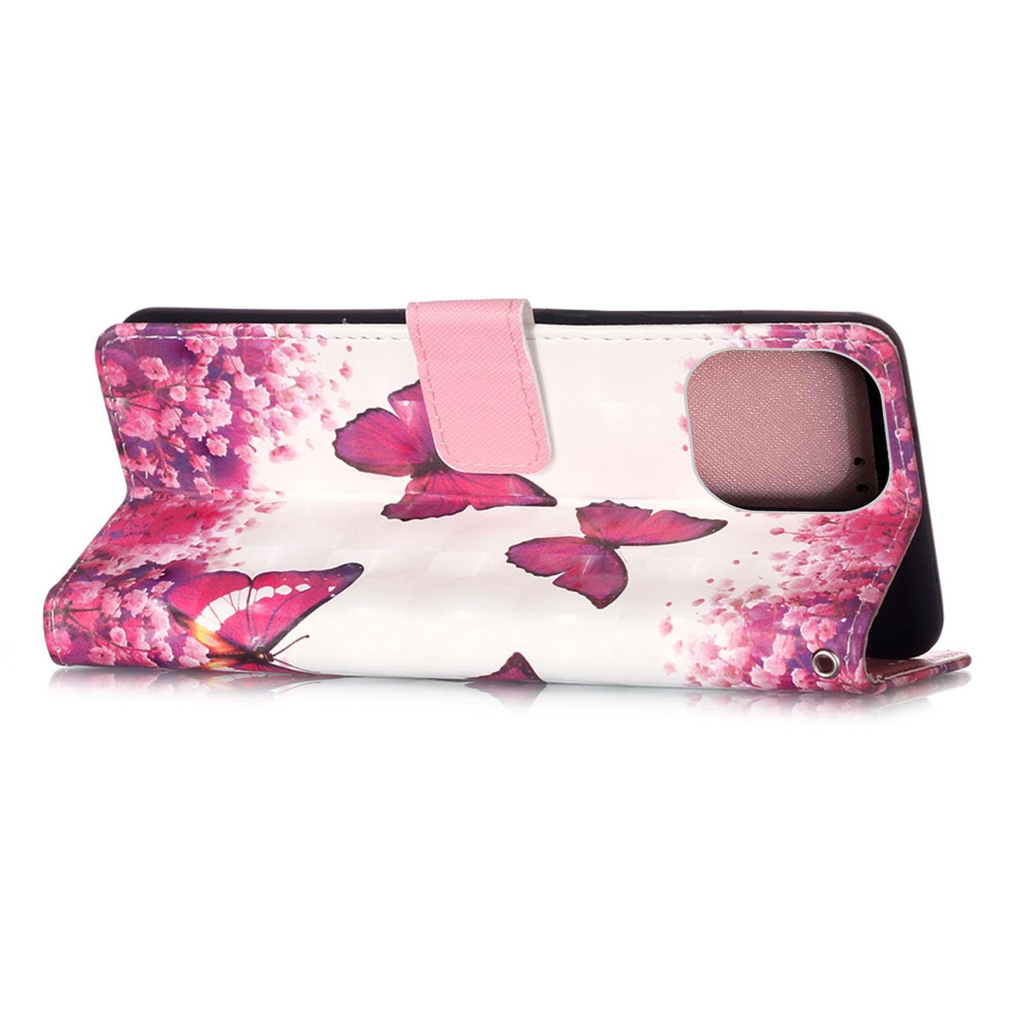 3D Fashion Pattern Printing PU Leather Shockproof Flip Magnetic Wallet Case with Strap for iPhone 13 Pro 6.1 inch