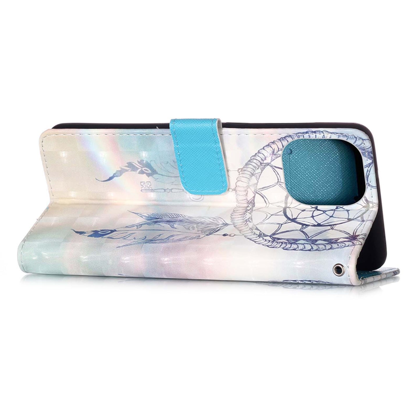 3D Fashion Pattern Printing PU Leather Shockproof Flip Magnetic Wallet Case with Strap for iPhone 13 Pro 6.1 inch