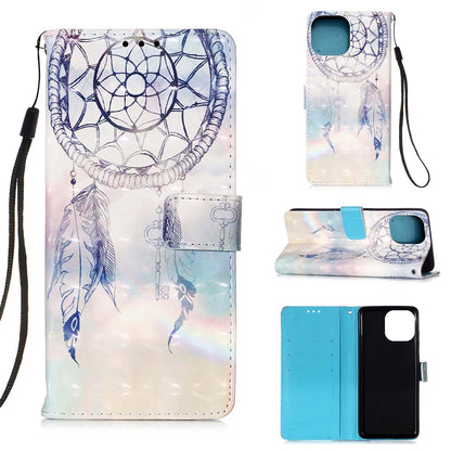 3D Fashion Pattern Printing PU Leather Shockproof Flip Magnetic Wallet Case with Strap for iPhone 13 Pro 6.1 inch