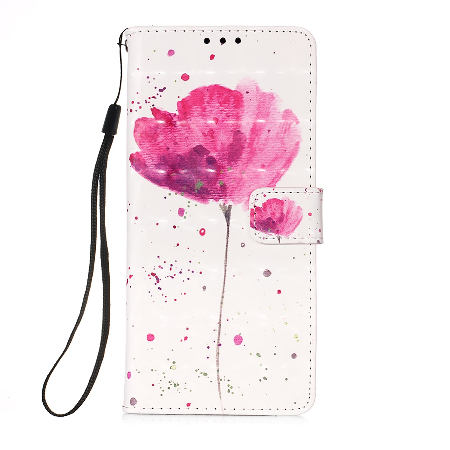 3D Fashion Pattern Printing PU Leather Shockproof Flip Magnetic Wallet Case with Strap for iPhone 13 Pro 6.1 inch