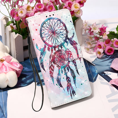 3D Fashion Pattern Printing PU Leather Shockproof Flip Magnetic Wallet Case with Strap for iPhone 13 Pro 6.1 inch
