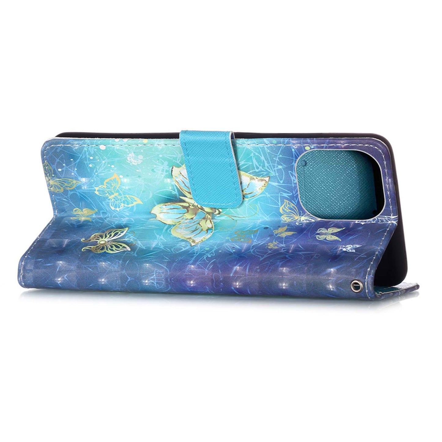 3D Fashion Pattern Printing PU Leather Shockproof Flip Magnetic Wallet Case with Strap for iPhone 13 Pro 6.1 inch