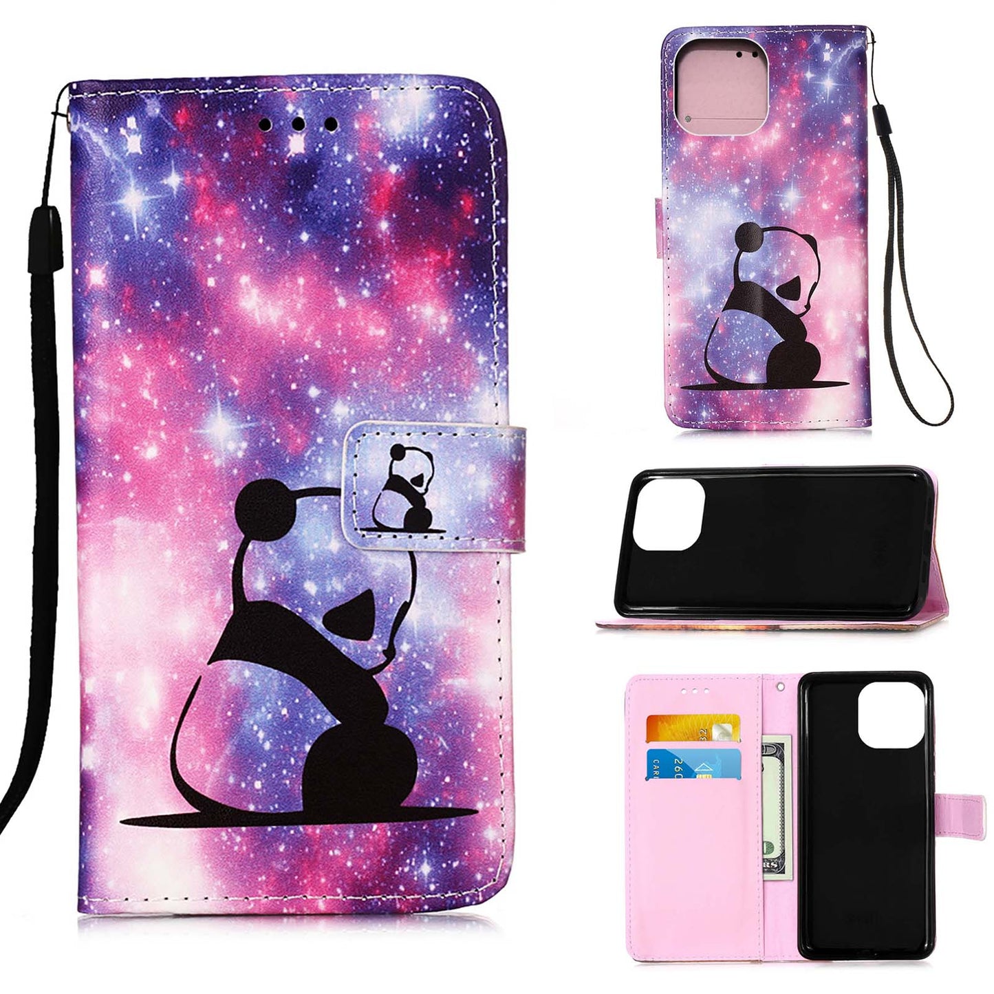 Pattern Printing Wallet Stand PU Leather Case Phone Shell for iPhone 13 Pro Max 6.7 inch
