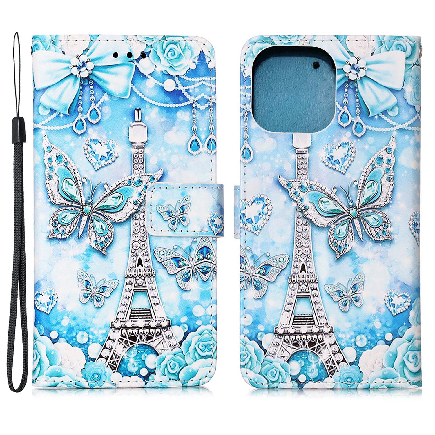 Pattern Printing Wallet Stand PU Leather Case Phone Shell for iPhone 13 Pro Max 6.7 inch