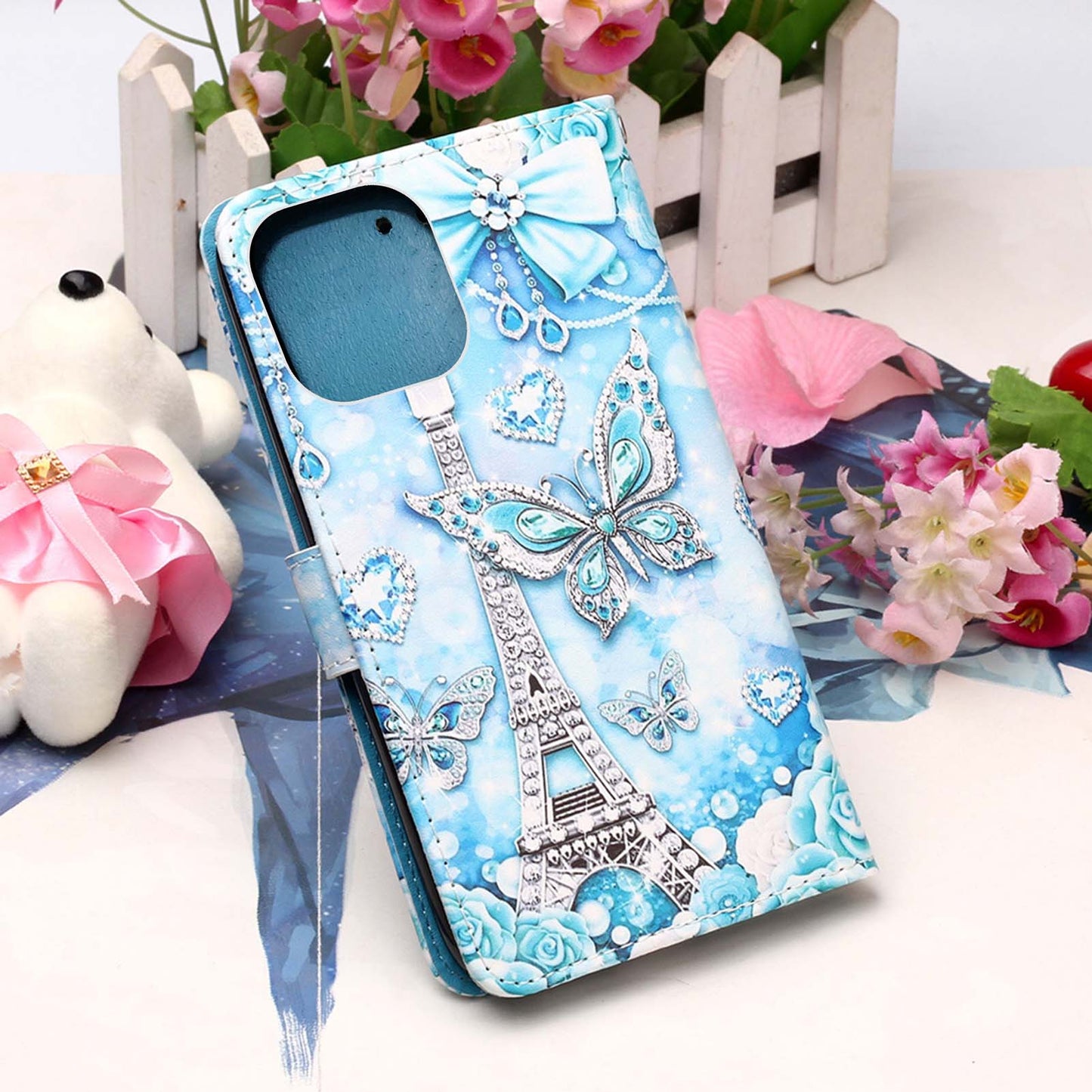 Pattern Printing Wallet Stand PU Leather Case Phone Shell for iPhone 13 Pro Max 6.7 inch