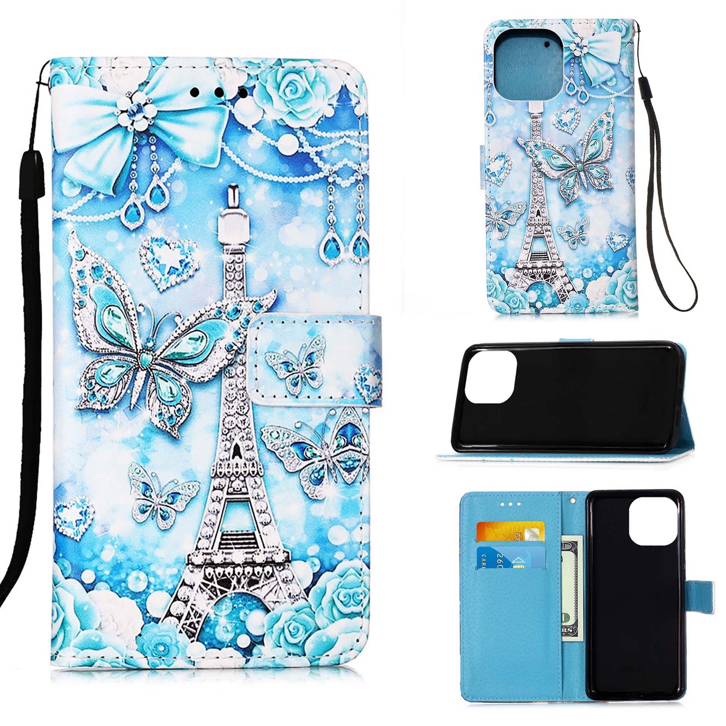 Pattern Printing Wallet Stand PU Leather Case Phone Shell for iPhone 13 Pro Max 6.7 inch