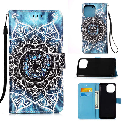 Pattern Printing Wallet Stand PU Leather Case Phone Shell for iPhone 13 Pro Max 6.7 inch