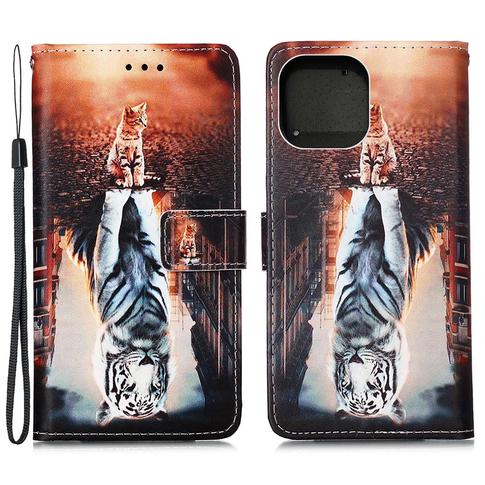 Pattern Printing Wallet Stand PU Leather Case Phone Shell for iPhone 13 Pro Max 6.7 inch