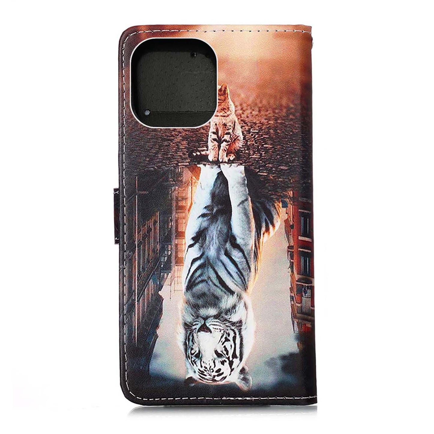 Pattern Printing Wallet Stand PU Leather Case Phone Shell for iPhone 13 Pro Max 6.7 inch