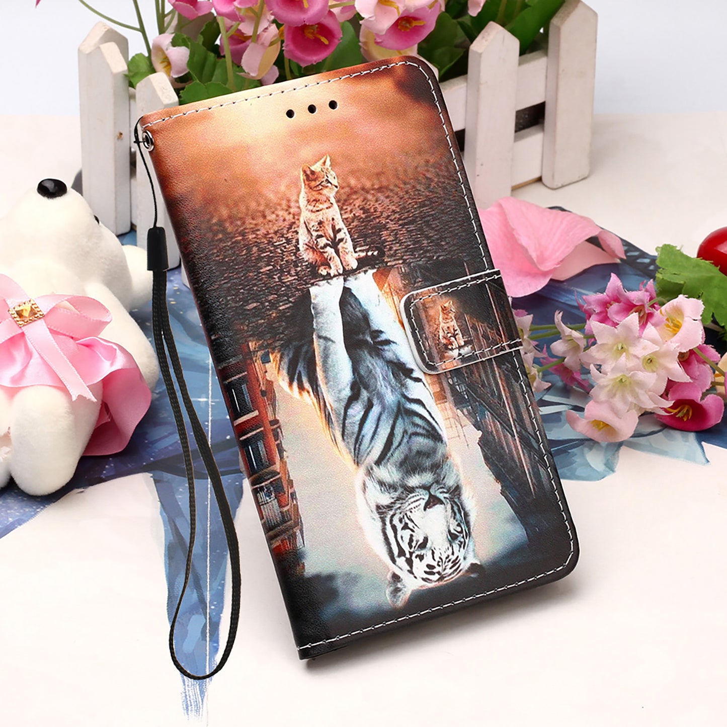 Pattern Printing Wallet Stand PU Leather Case Phone Shell for iPhone 13 Pro Max 6.7 inch