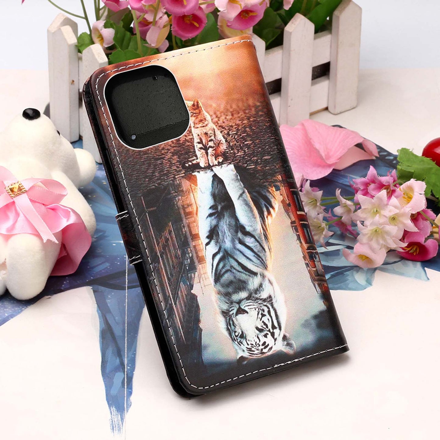 Pattern Printing Wallet Stand PU Leather Case Phone Shell for iPhone 13 Pro Max 6.7 inch