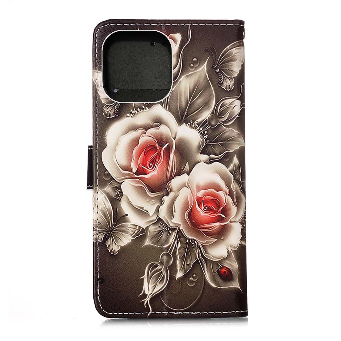 Pattern Printing Wallet Stand PU Leather Case Phone Shell for iPhone 13 Pro Max 6.7 inch