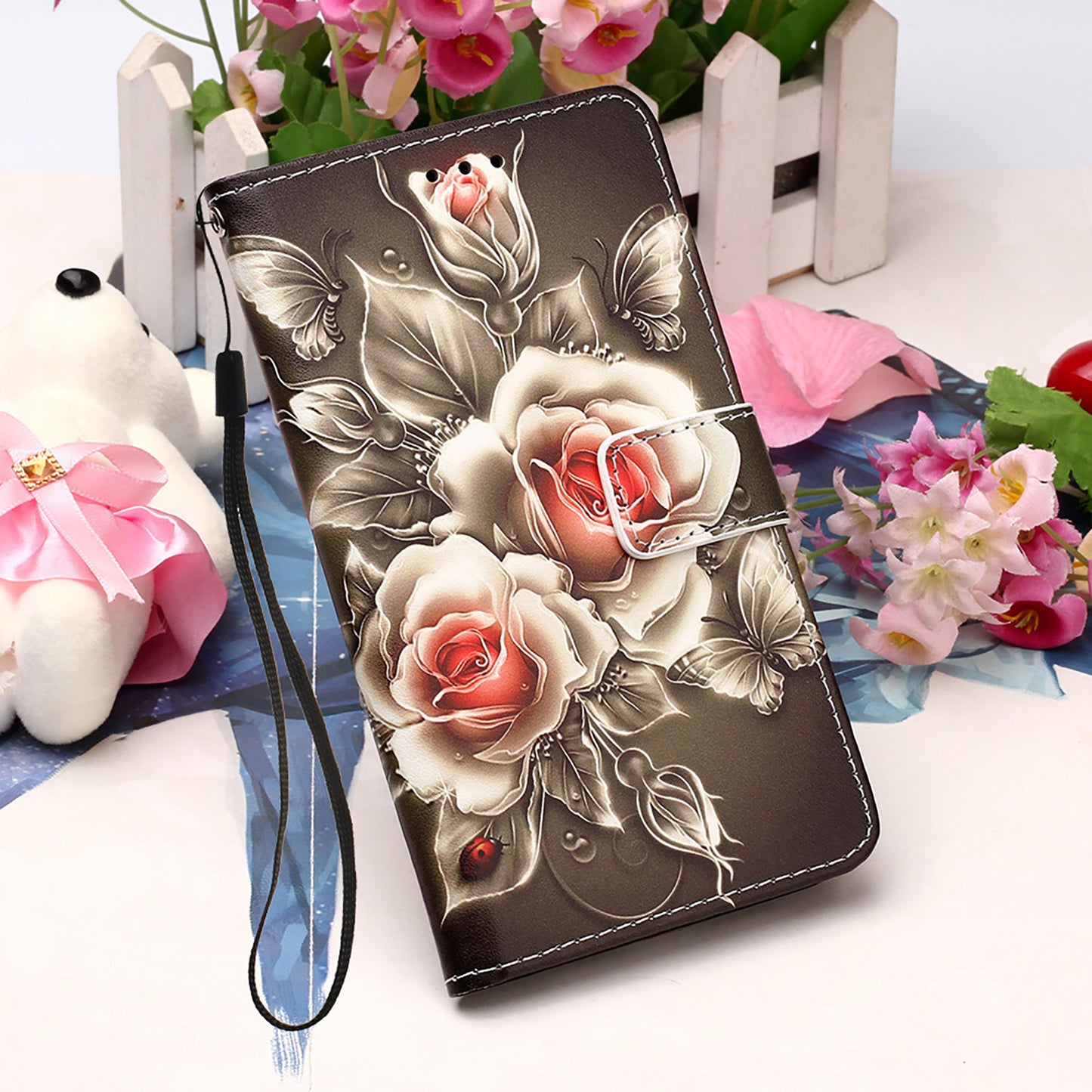 Pattern Printing Wallet Stand PU Leather Case Phone Shell for iPhone 13 Pro Max 6.7 inch