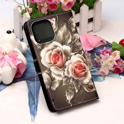 Pattern Printing Wallet Stand PU Leather Case Phone Shell for iPhone 13 Pro Max 6.7 inch