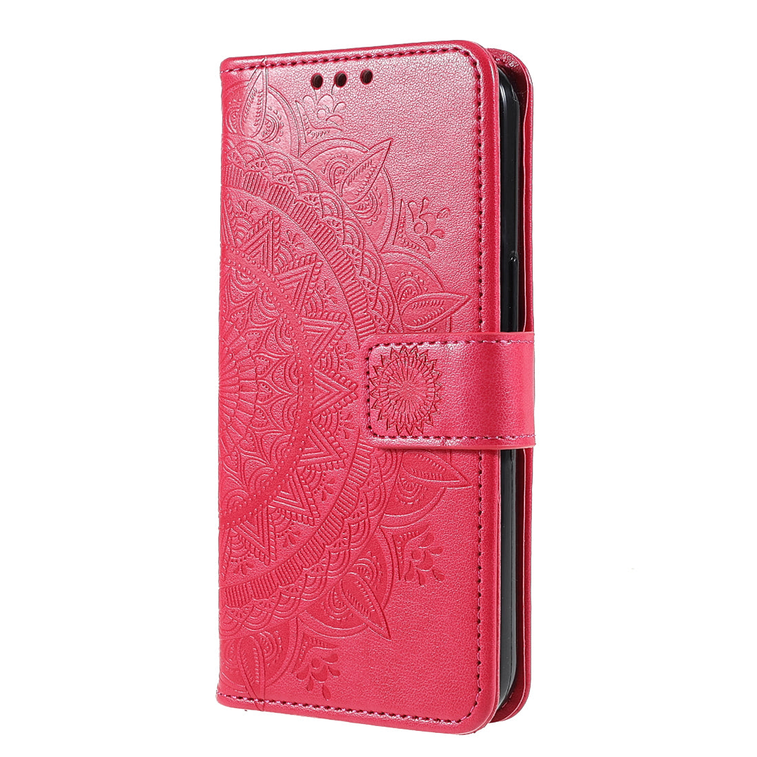Mandala Totem Pattern Imprinted PU Leather Wallet Magnetic Flip Cover with Hand Strap for iPhone 13 Pro 6.1 inch