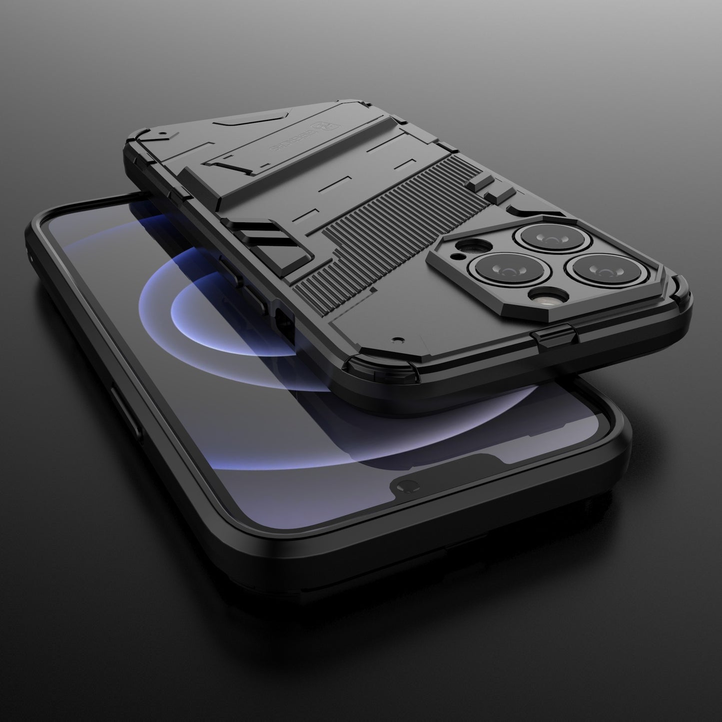 Drop Tested Kickstand Hybrid Hard PC Back Soft TPU Bumper Protective Case for iPhone 13 Pro 6.1 inch