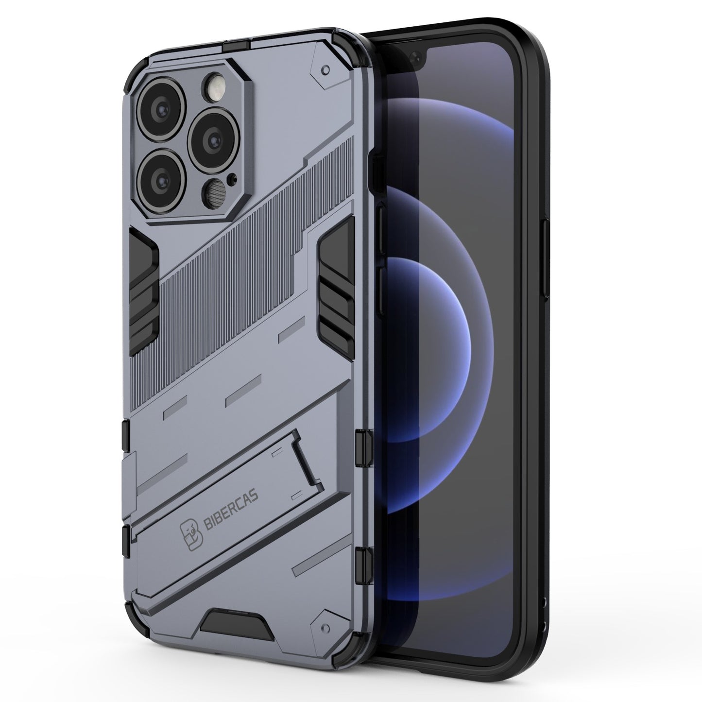 Drop Tested Kickstand Hybrid Hard PC Back Soft TPU Bumper Protective Case for iPhone 13 Pro 6.1 inch