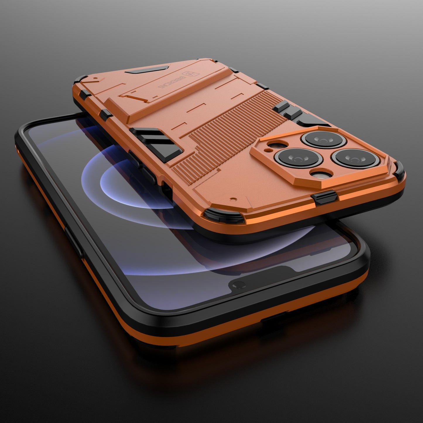 Drop Tested Kickstand Hybrid Hard PC Back Soft TPU Bumper Protective Case for iPhone 13 Pro 6.1 inch
