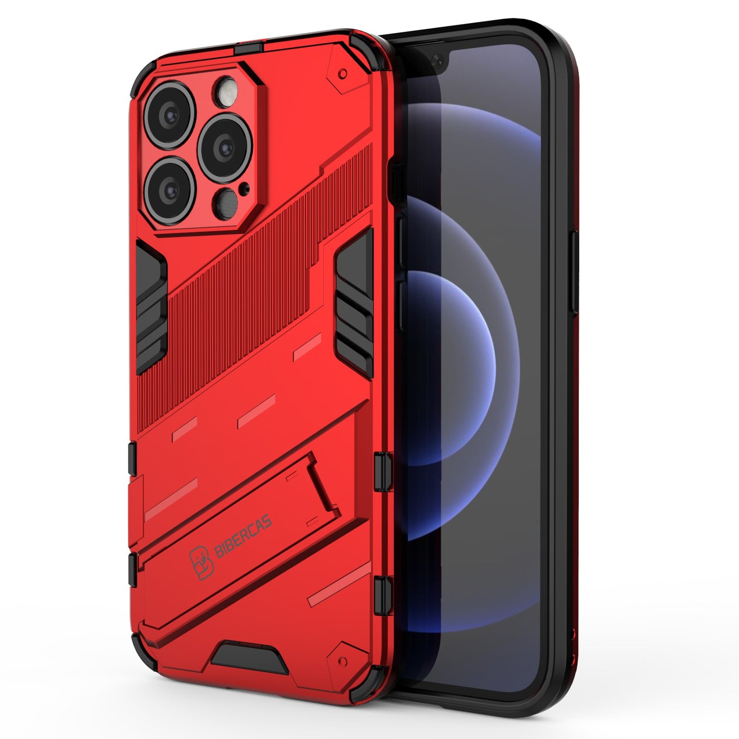 Drop Tested Kickstand Hybrid Hard PC Back Soft TPU Bumper Protective Case for iPhone 13 Pro 6.1 inch