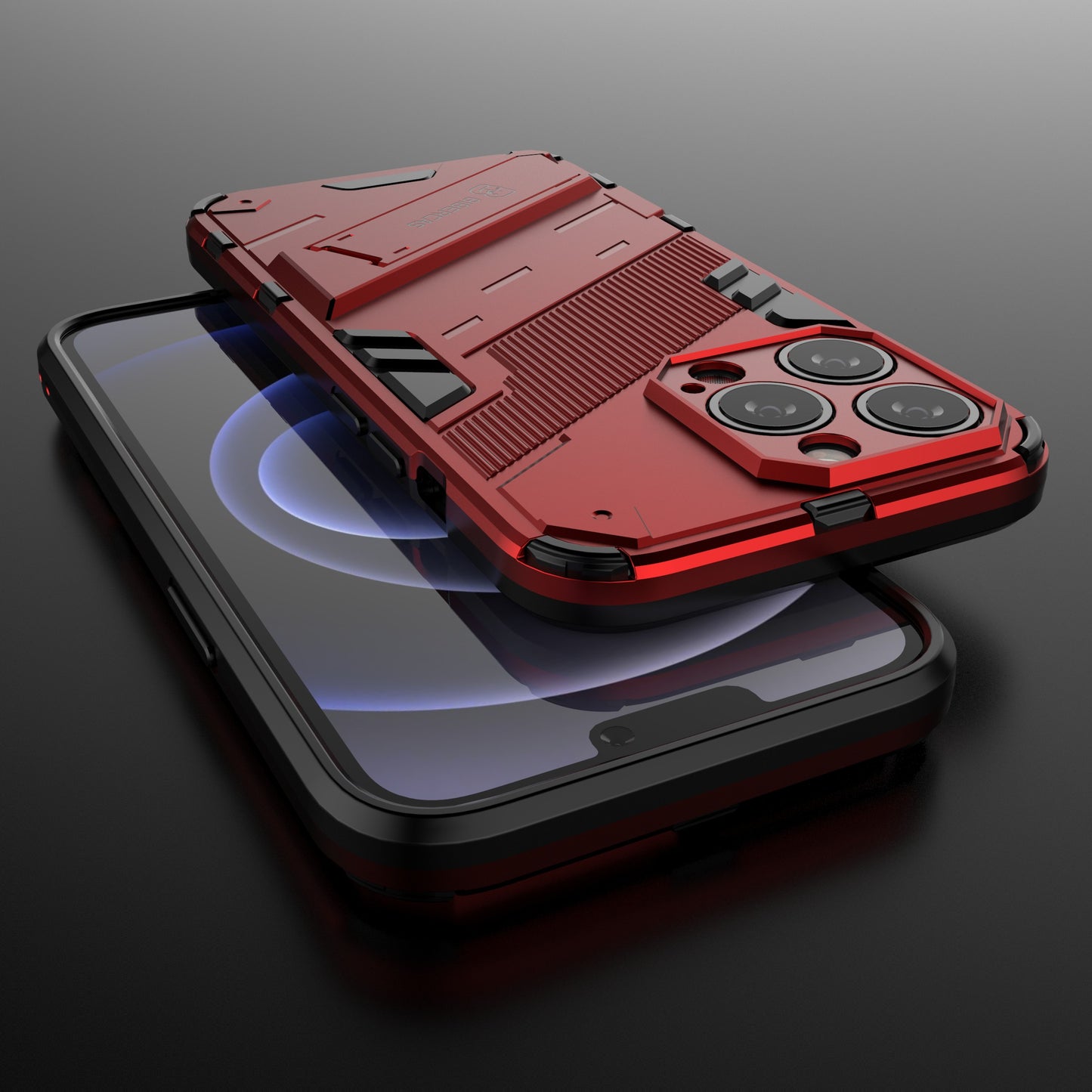 Drop Tested Kickstand Hybrid Hard PC Back Soft TPU Bumper Protective Case for iPhone 13 Pro 6.1 inch