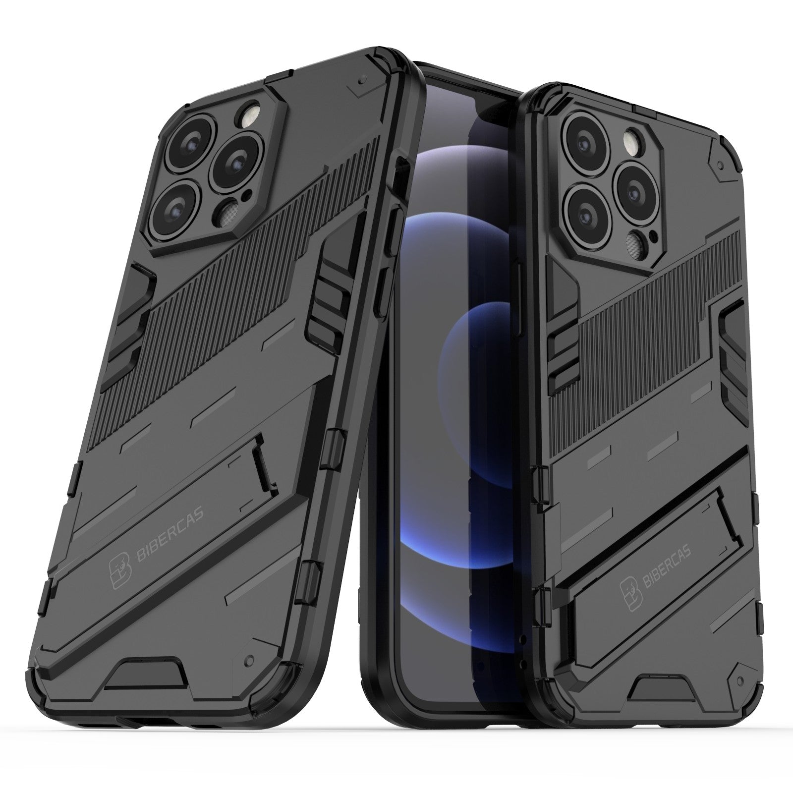 Military Grade Kickstand Hybrid Hard PC Soft TPU Shockproof Protective Case for iPhone 13 Pro Max 6.7 inch