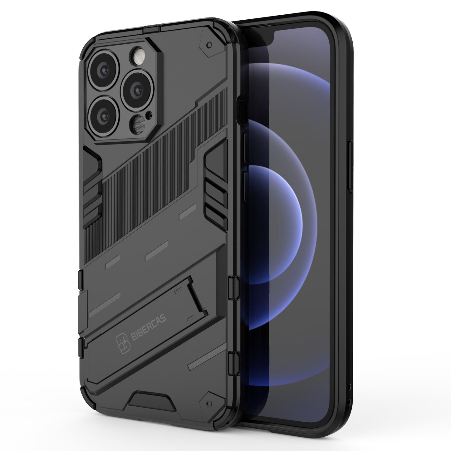 Military Grade Kickstand Hybrid Hard PC Soft TPU Shockproof Protective Case for iPhone 13 Pro Max 6.7 inch