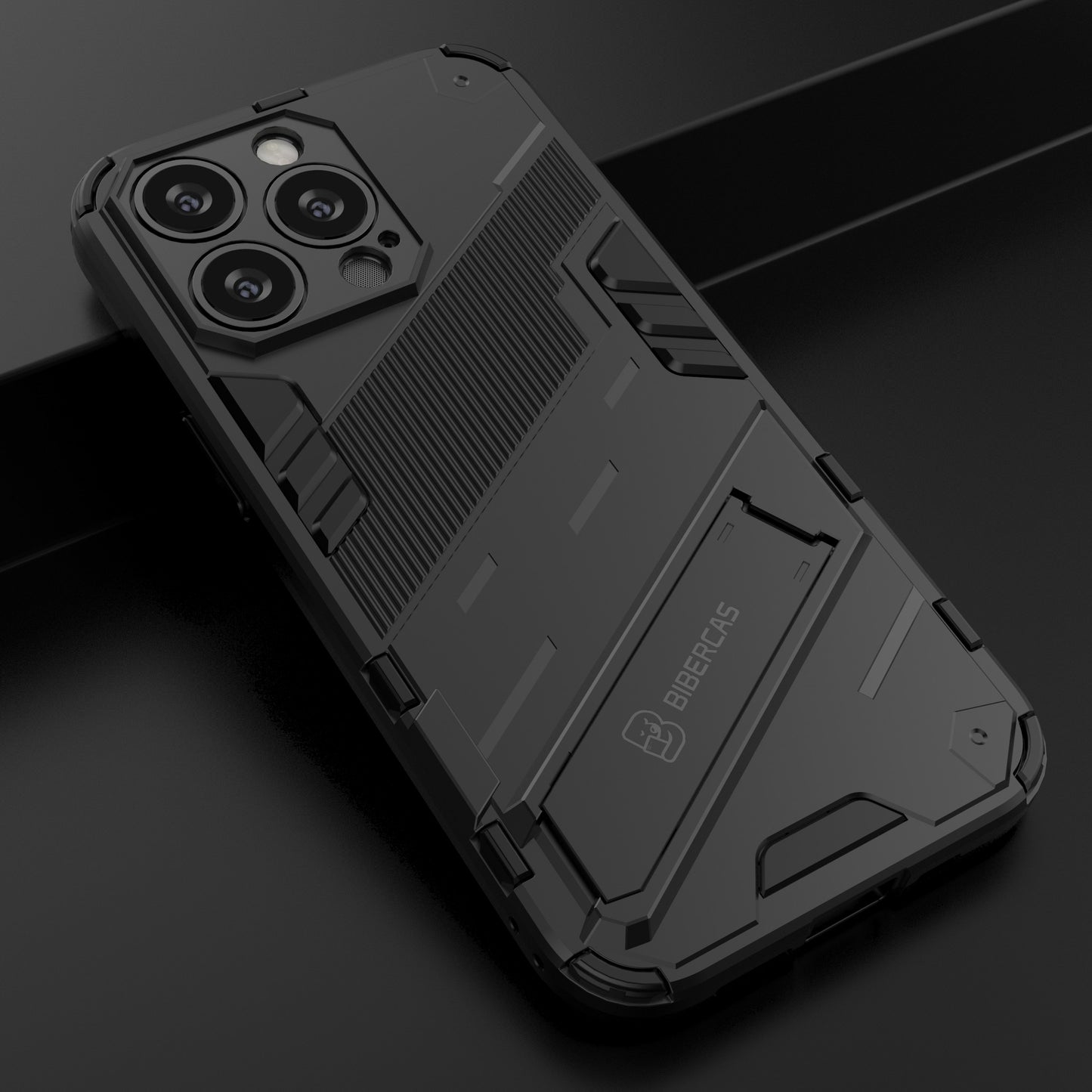 Military Grade Kickstand Hybrid Hard PC Soft TPU Shockproof Protective Case for iPhone 13 Pro Max 6.7 inch